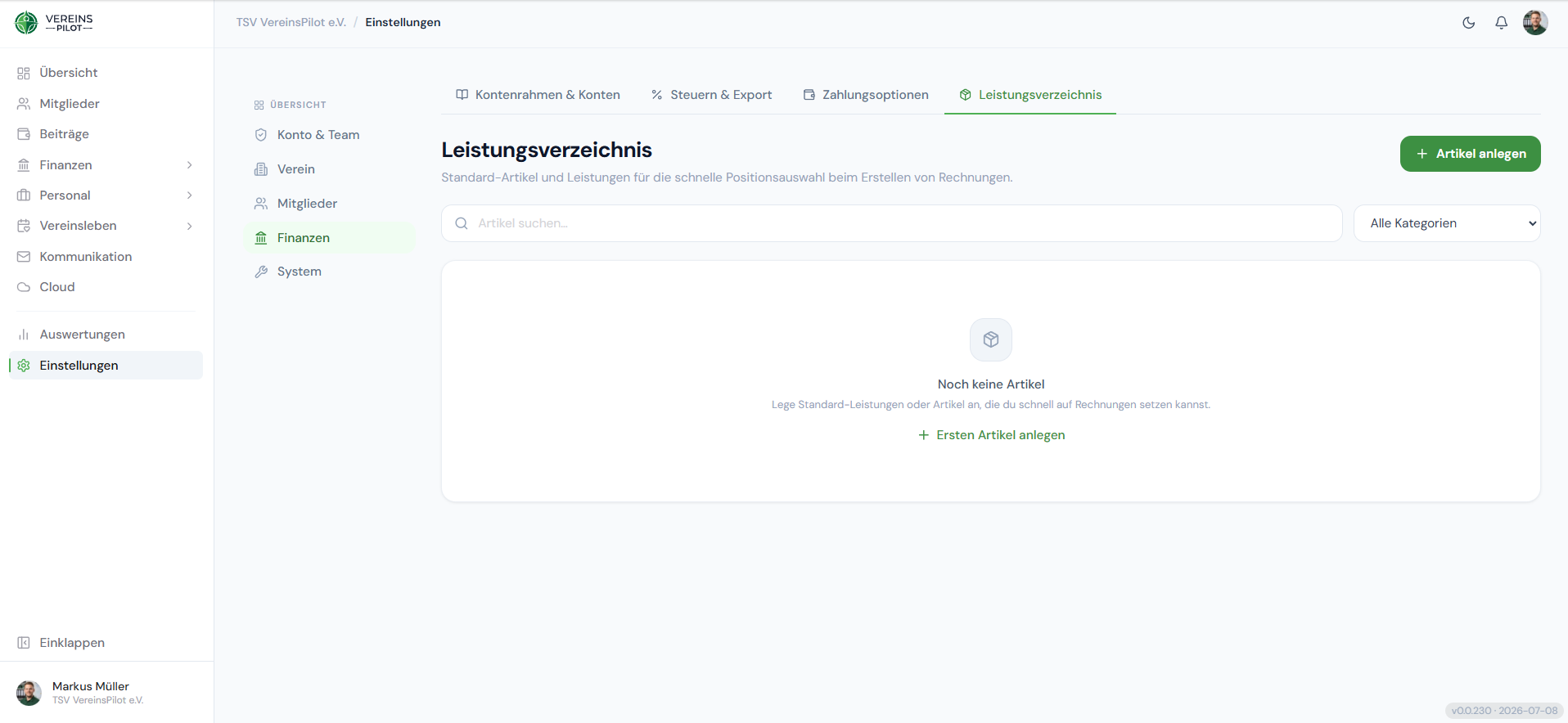 Das Leistungsverzeichnis
