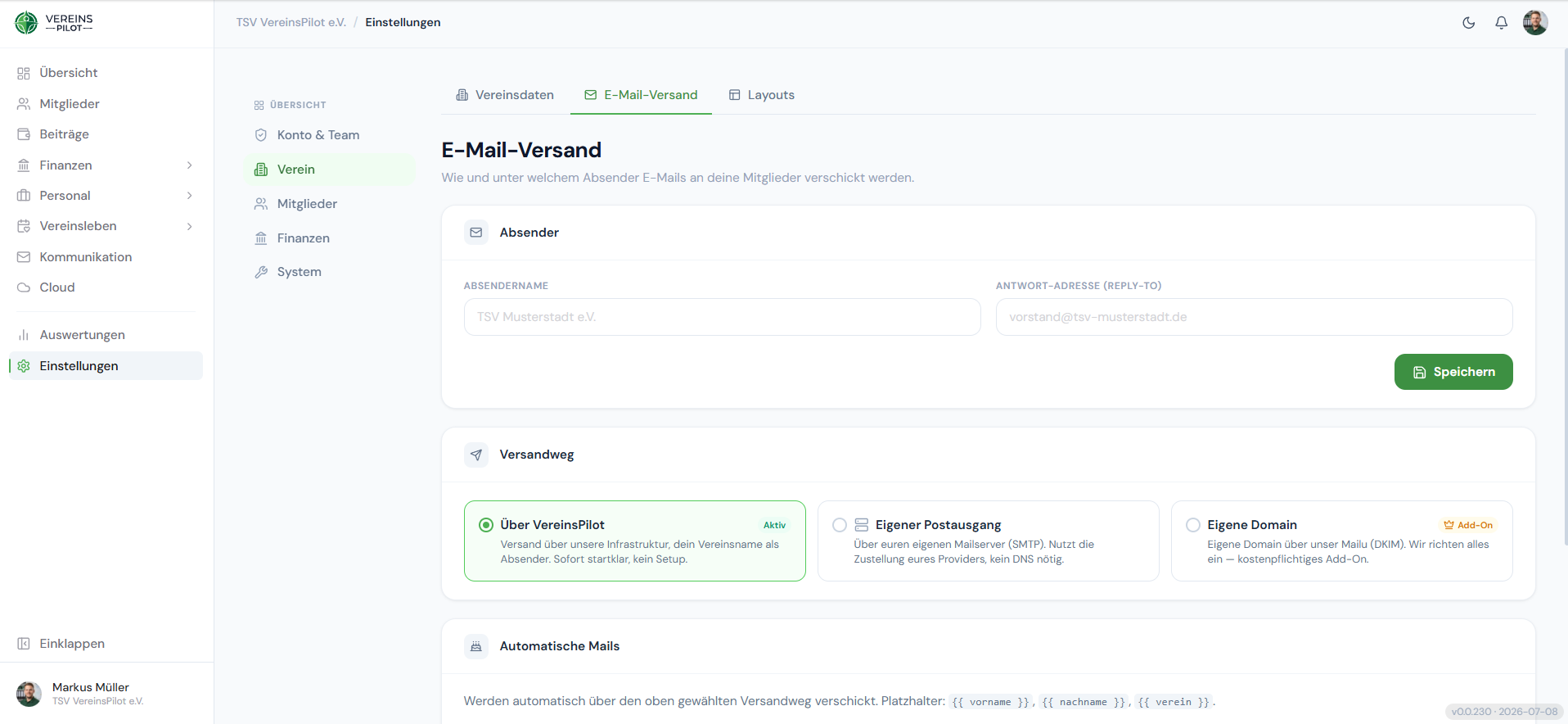 Versandwege & E-Mail